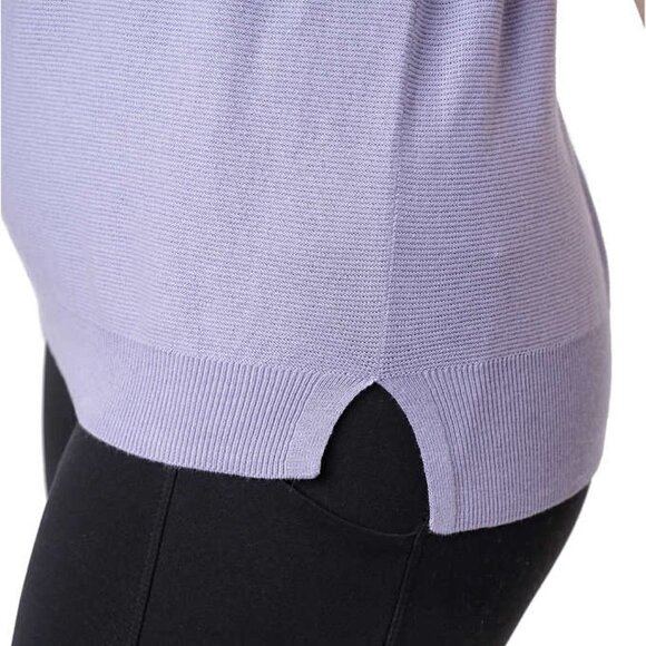 NEW Kersh Ottoman Silk Blend Short Sleeved Sweater | Lilac - Picture 5 of 8